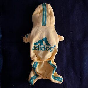 NWOT Adidog Dog Bright Yellow Fleece Hoodie ‘Jogging Suit’